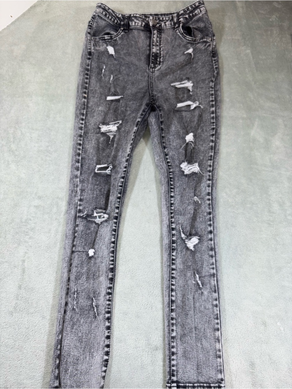 Refuge Distressed Acid Wash Skinny Jeans